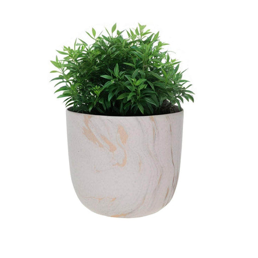 Macetero de cemento blanco/dorado 12 cm BDT3085