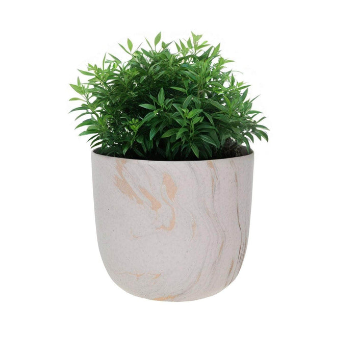 Macetero de cemento blanco/dorado 12 cm BDT3085