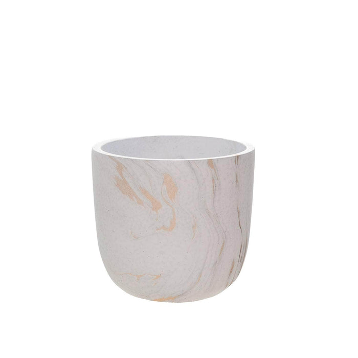 Macetero de cemento blanco/dorado 14 cm BDT3084