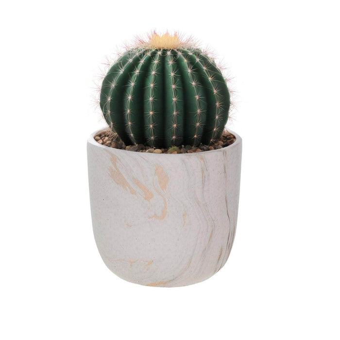 Macetero de cemento blanco/dorado 14 cm BDT3084