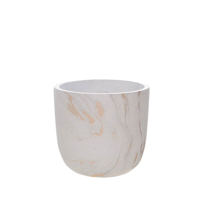 Macetero de cemento blanco/dorado 14 cm BDT3084
