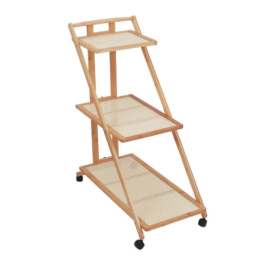 Mesa auxiliar ratán 3 niveles con ruedas DDT8964