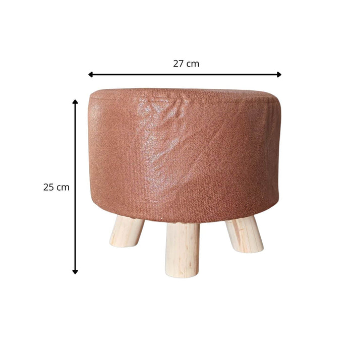 Mini puff redondo tela café DDT6179cafe