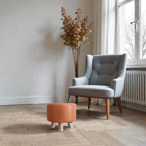 Mini puff redondo tela naranjo DDT6179naranjo