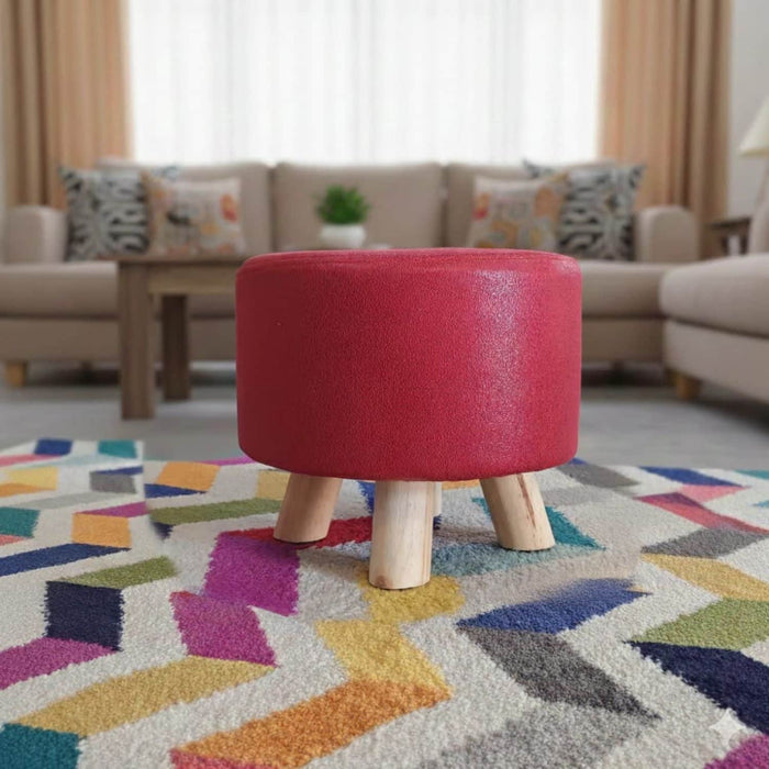 Mini puff redondo tela rojo DDT6179rojo