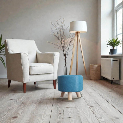 Mini puff redondo tela turquesa DDT6179turquesa