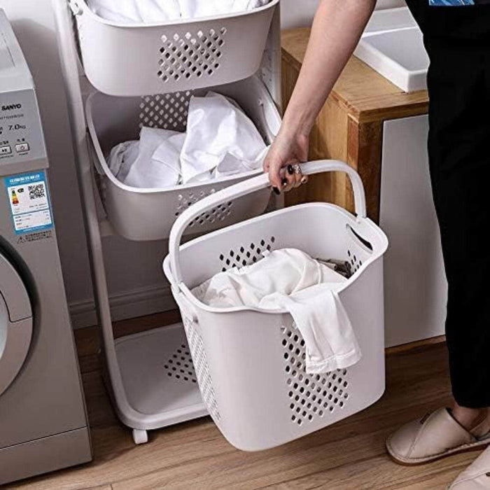Organizador 3 repisas blanco con ruedas BDX1433