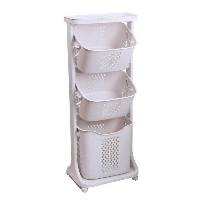 Organizador 3 repisas blanco con ruedas BDX1433