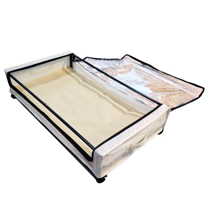 Organizador bajo cama con ruedas beige DAX1713