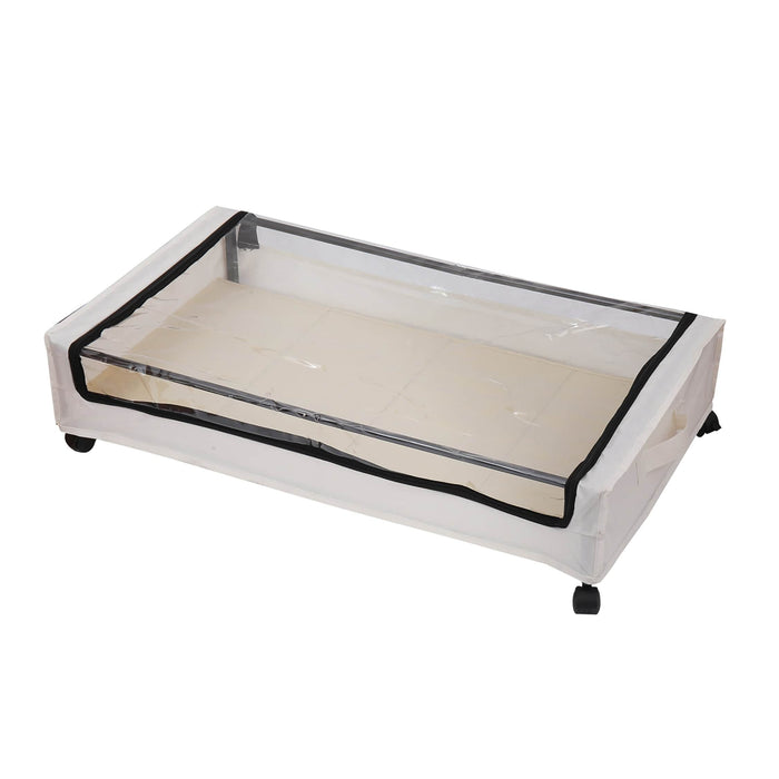 Organizador bajo cama con ruedas beige DAX1713