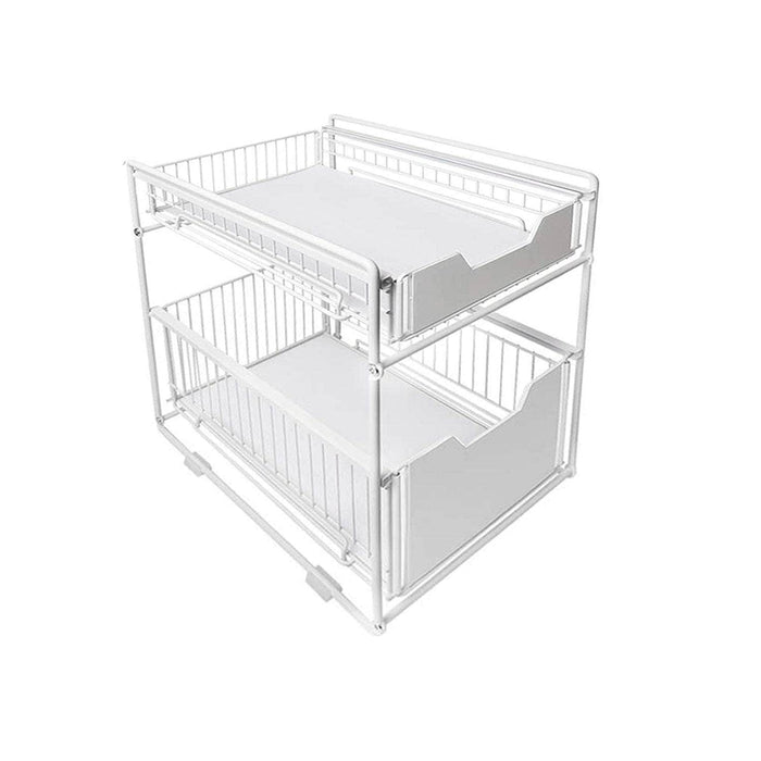 Organizador cesta de cocina y baño 2 niveles blanco 20JXP1178-BL