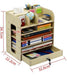 Organizador de escritorio multiuso de madera beige 20LXP204-BEIGE