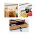 Organizador de escritorio multiuso de madera café 20LXP204-CAFE
