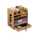 Organizador de escritorio multiuso de madera café 20LXP204-CAFE