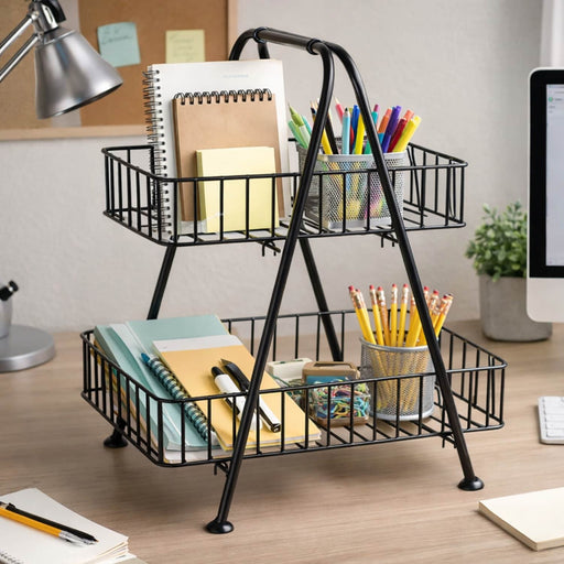 Organizador multiuso canastos 2 niveles metal Y1982-3