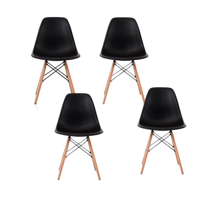 Pack 4 sillas eames color negro FXP3566-NE4