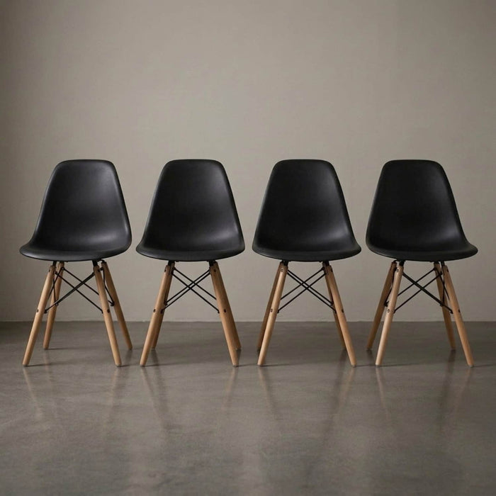 Pack 4 sillas eames color negro FXP3566-NE4