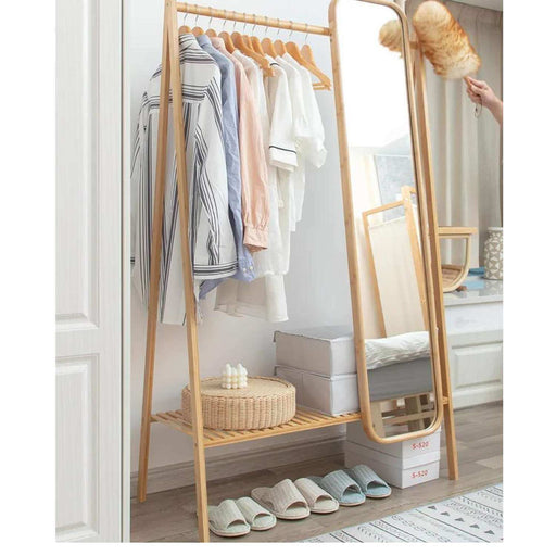 Perchero organizador con espejo  de madera BDT1388