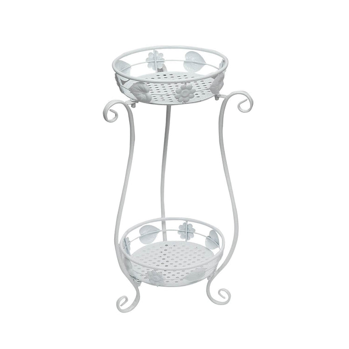 Porta macetas 2 niveles metal blanco EDX631