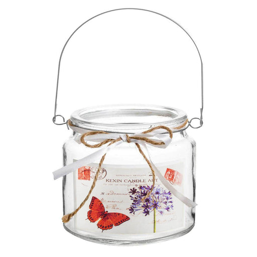 Porta velas de vidrio diseño mariposas 10 cm Y1523-5Ma