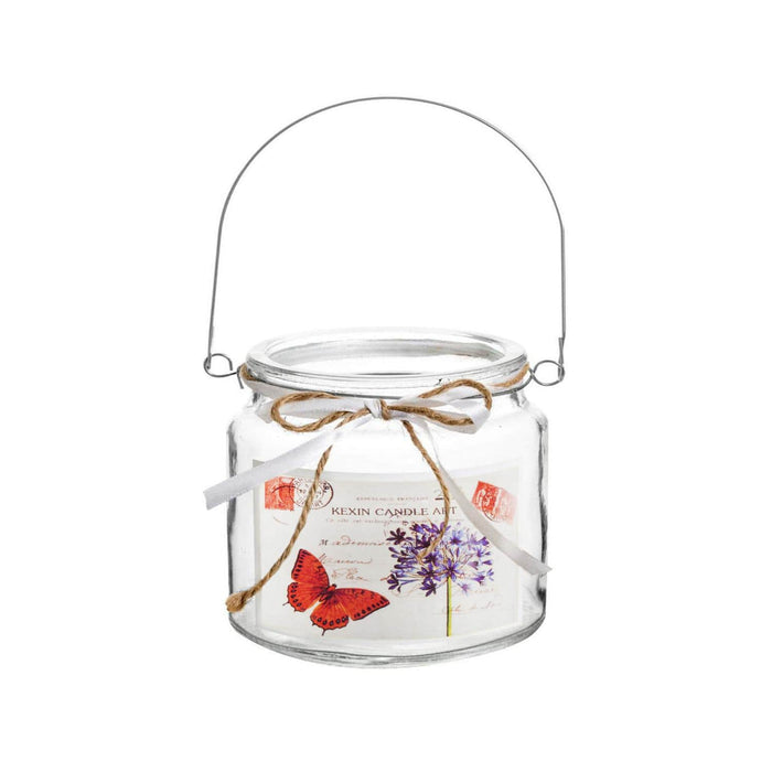Porta velas de vidrio diseño mariposas 10 cm Y1523-5Ma