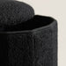 Puff baúl redondo bouclé DDT6263negro