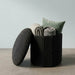 Puff baúl redondo bouclé DDT6263negro