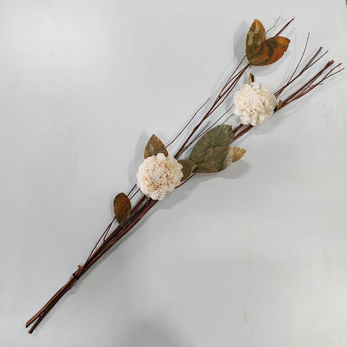 Ramo varas mix flores preservado crema 90 cm 25-6534Crema