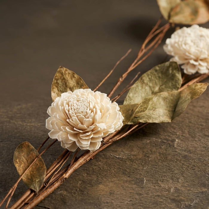 Ramo varas mix flores preservado crema 90 cm 25-6534Crema