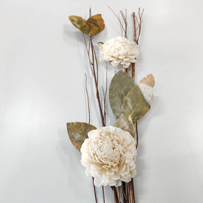 Ramo varas mix flores preservado crema 90 cm 25-6534Crema