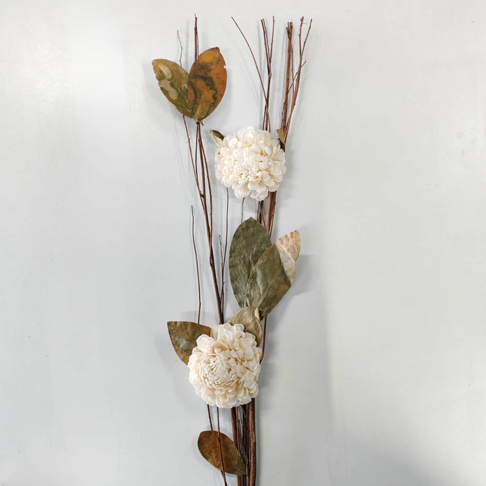 Ramo varas mix flores preservado crema 90 cm 25-6534Crema
