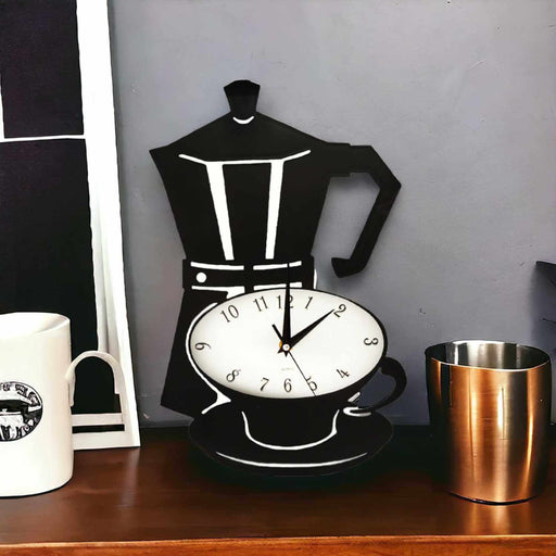 Reloj cocina mural cafetera 40x25 cm 21JTJ2425