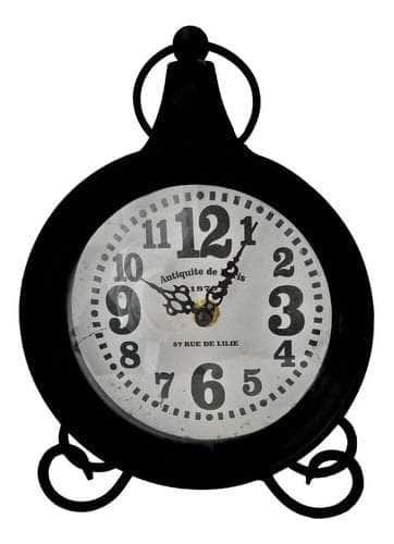 Reloj de mesa vintage negro 22x15 cm 1602166370889