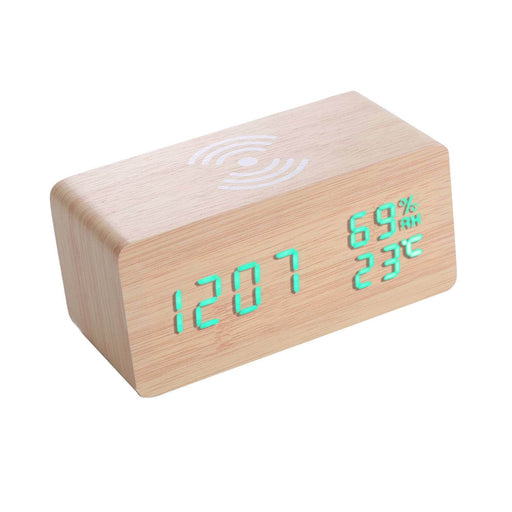 Reloj despertador digital con carga para teléfonos AET385