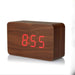 Reloj despertador digital  de madera  luz led roja Y19131-2Cafe