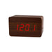 Reloj despertador digital  de madera  luz led roja Y19131-2Cafe