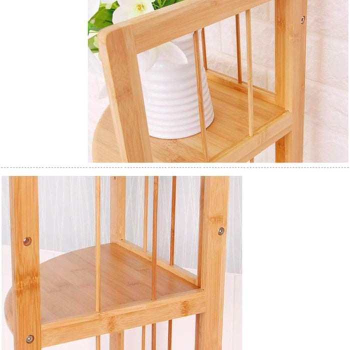 Repisa esquinero de madera 4 niveles natural Y1922C-4
