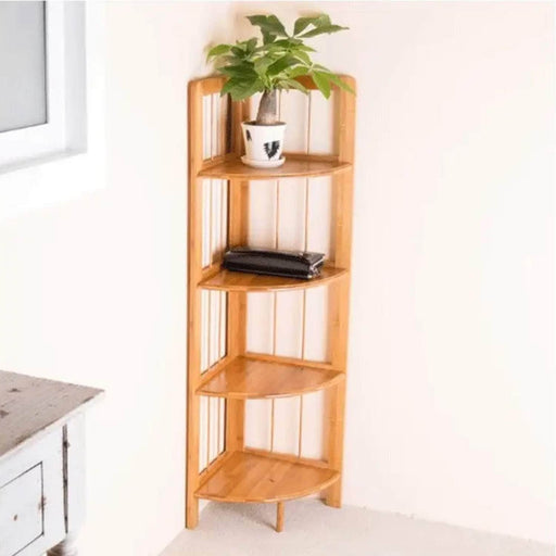 Repisa esquinero de madera 4 niveles natural Y1922C-4