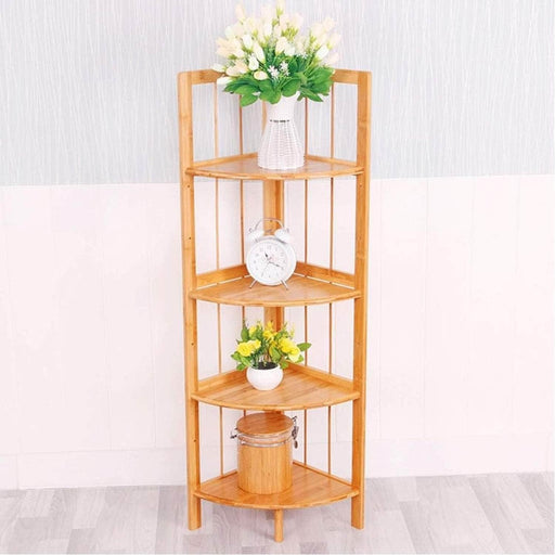 Repisa esquinero de madera 4 niveles natural Y1922C-4