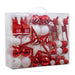 Set 100 adornos navideños rojo/blanco WKD19PB-025