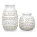 Set 2 jarrones cerámica texturizada blanca TLS21HP010