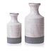 Set 2 jarrones de cerámica bicolor blanco/gris TLS19HP016
