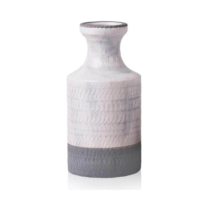 Set 2 jarrones de cerámica bicolor blanco/gris TLS19HP016