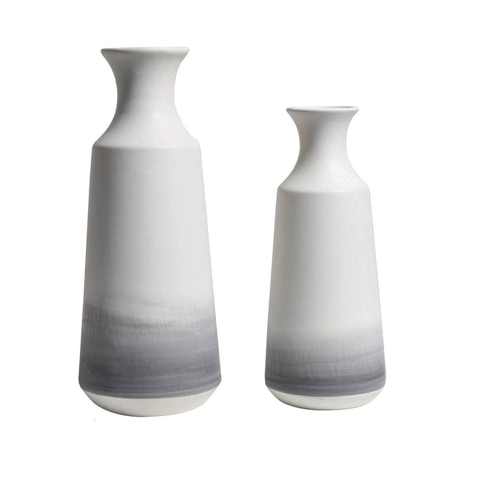 Set 2 jarrones de cerámica degradada gris TLS20HP005