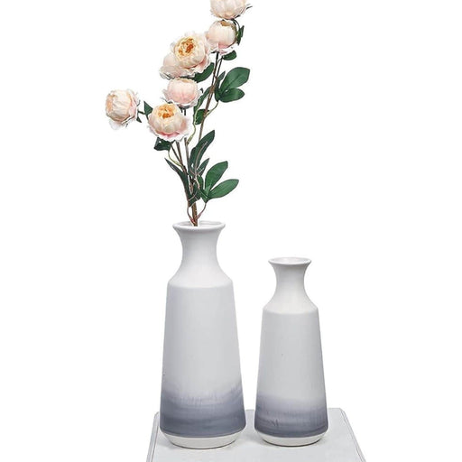 Set 2 jarrones de cerámica degradada gris TLS20HP005