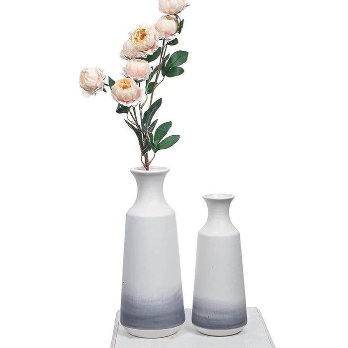 Set 2 jarrones de cerámica degradada gris TLS20HP005