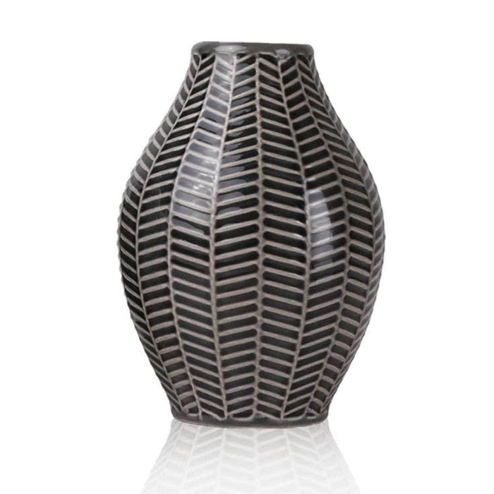 Set 2 jarrones diseño hojas gris TLS19HP006