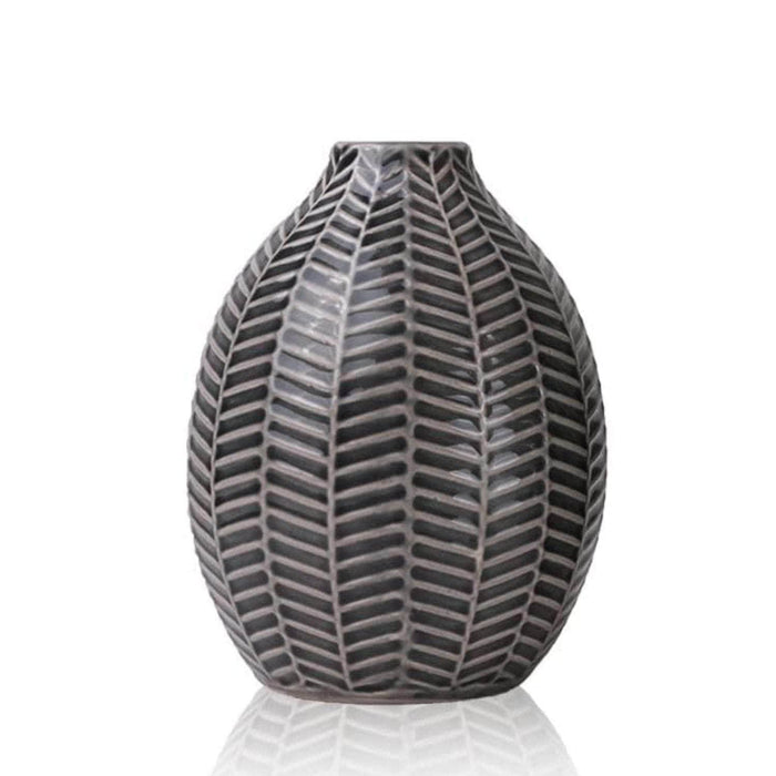 Set 2 jarrones diseño hojas gris TLS19HP006