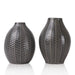 Set 2 jarrones diseño hojas gris TLS19HP006
