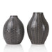 Set 2 jarrones diseño hojas negro TLS19HP006